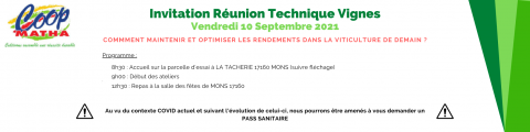 Invitation Réunion Technique Vignes
